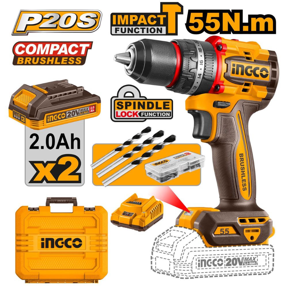 20v Ps+ C/l Drill Impact B/l 55nm 47p Kit
