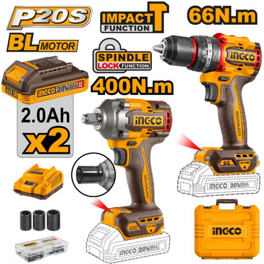 20v Ps+ C/l Impact Drill/wrench Combo Kit 2pcs
