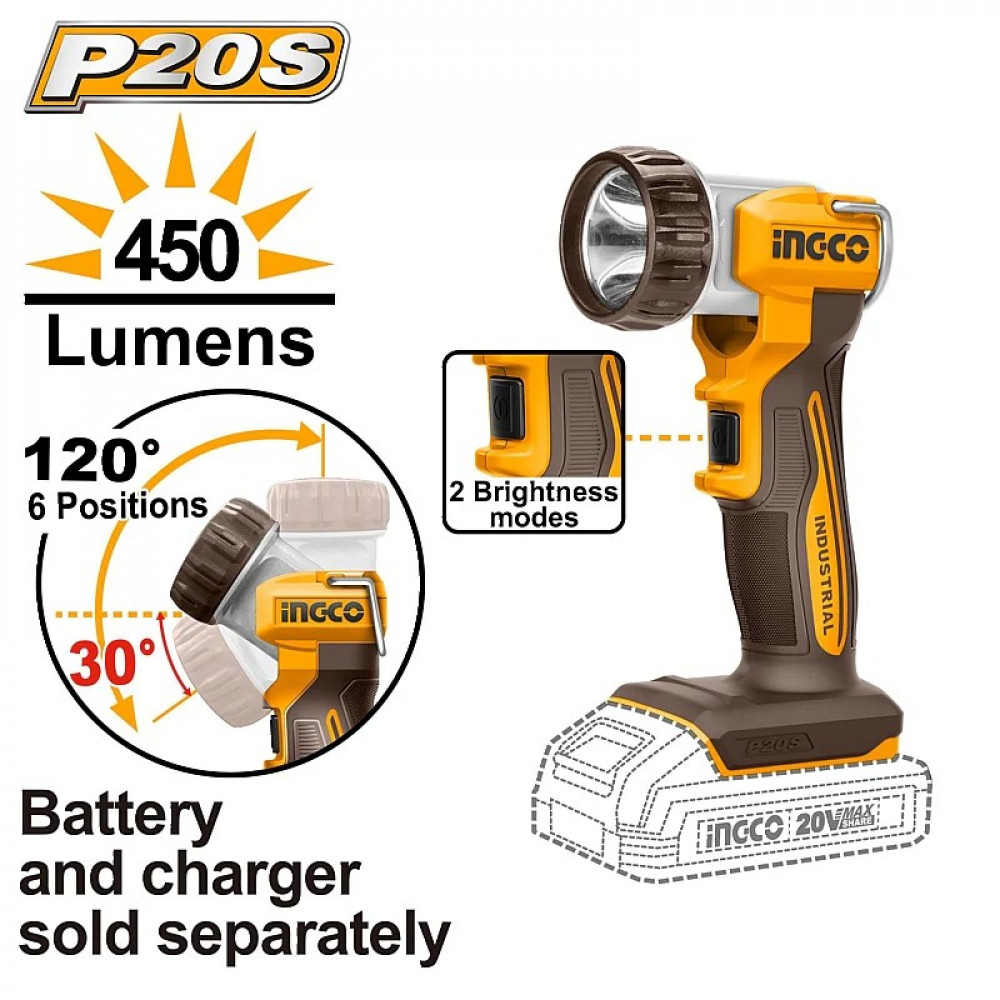 20v Ps+ C/l 450 Lumens Work Lamp No B/c