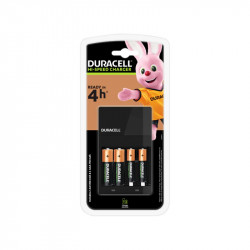 DURACELL Battery Charger + 2aa Rechargeable Batteries Cef14