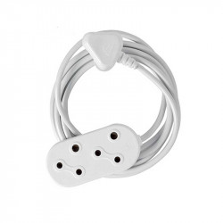 United Electrical Extension Cord White 3mtx10amp (2x3 Pin)