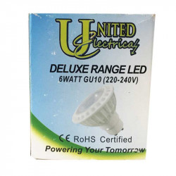 United Electricalglobe Led Delux 6 Watt Gu10 Cool White