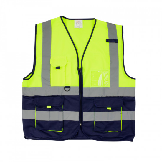Vests Pioneer Signaling With Zip Id Pocket Lime/navy Lrg Vo3 Vests Pioneer Signaling With Zip Id Pocket Lime/navy Lrg Vo3