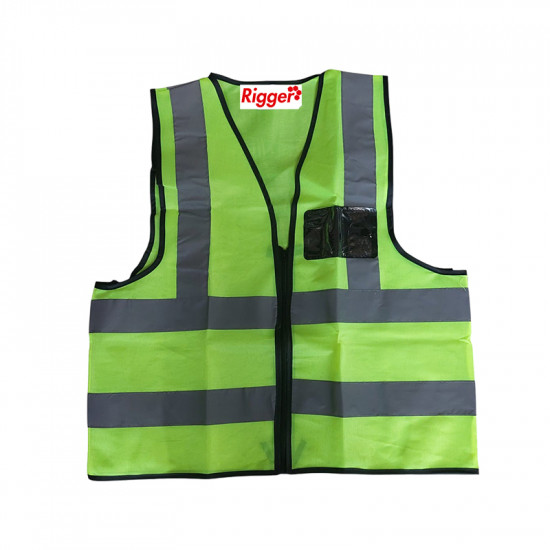 Pioneer Safety Vest Reflective Fluorescent Lime Zip/pocket - M Pioneer Safety Vest Reflective Fluorescent Lime Zip/pocket - M