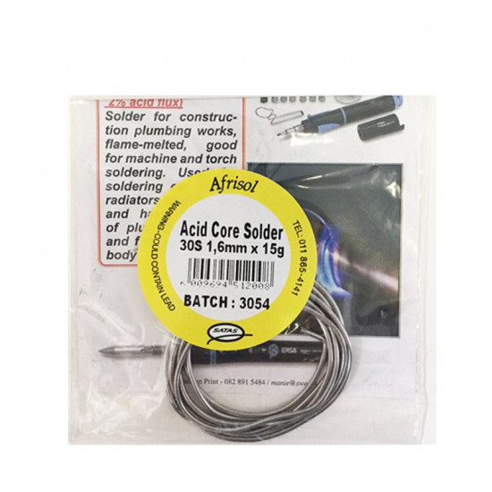 AFRISOL Solder Acid Core Card 15g AFRISOL Solder Acid Core Card 15g