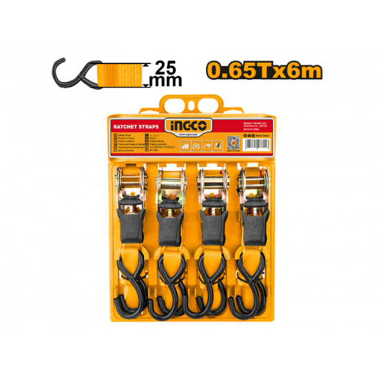 Strap Ratchet 0.65t 6mx25mm 4pc Strap Ratchet 0.65t 6mx25mm 4pc