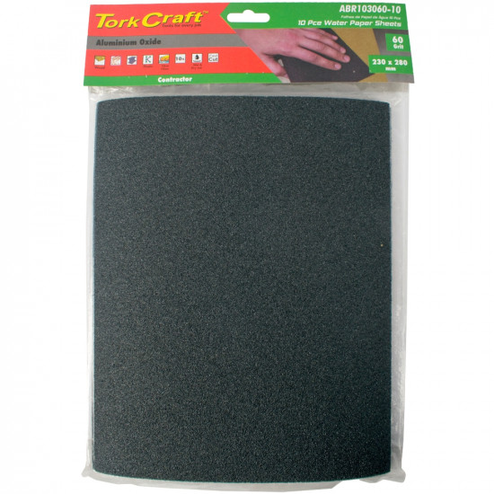 Water Paper 230 X 280mm 60 Grit Wet & Dry 10 Per Pack Std Water Paper 230 X 280mm 60 Grit Wet & Dry 10 Per Pack Std