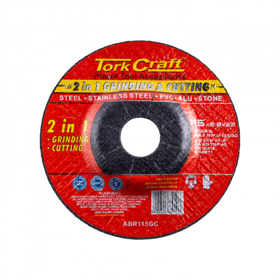 2 In 1 Grinding & Cutting Disc 115mm X 2.8 X 0.22 Steel/ss/pva/alu/sto 2 In 1 Grinding & Cutting Disc 115mm X 2.8 X 0.22 Steel/ss/pva/alu/sto