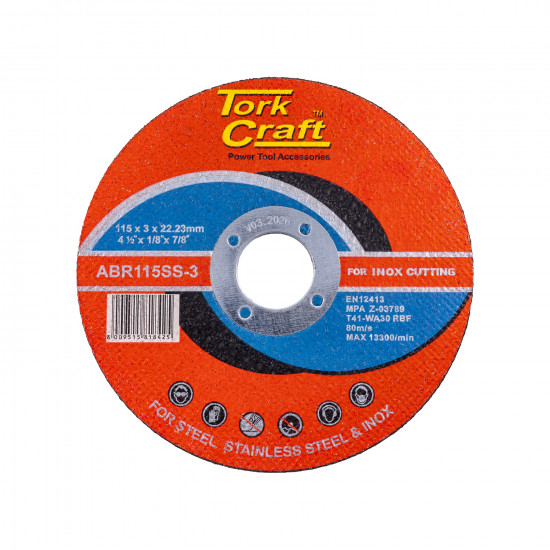 Cutting Disc Stainless Steel 115 X 3.0 X 22.22mm Cutting Disc Stainless Steel 115 X 3.0 X 22.22mm