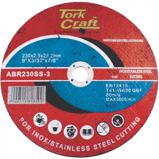 Cutting Disc Stainless Steel 230 X 2.5 22.22mm Cutting Disc Stainless Steel 230 X 2.5 22.22mm