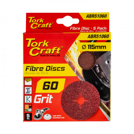 Fibre Disc 115mm 60 Grit 5/pack