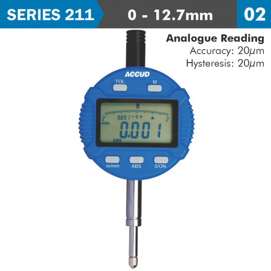 Digital Indicator Flat Back 12.7mm/0.5' Digital Indicator Flat Back 12.7mm/0.5'