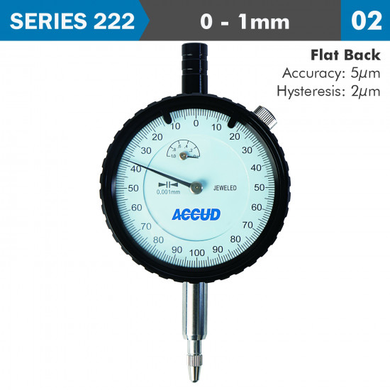 Dial Indicator 1mm 0.001mm Grad. Flat Back Dial Indicator 1mm 0.001mm Grad. Flat Back