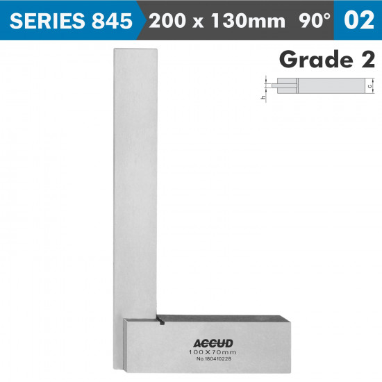 Machinist Square Wide Base 200x130mm Grade 2 Din875 Machinist Square Wide Base 200x130mm Grade 2 Din875