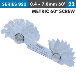Pitch Gauge 0.4-7mm 22 Leaves Metric 60deg. Screw 0.07mm Acc.