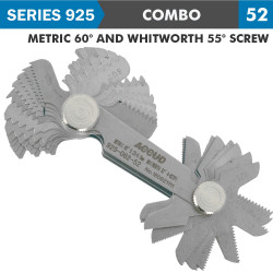 Pitch Gauge Metric 0.25-6mm & 4-62tpi 52 Leaves 60deg. And Whitworth 5