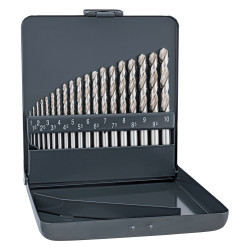 Cobalt Drill Bit Set 19 Piece 1-10 X 0.5mm In Metal Case