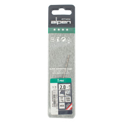 ALPEN Pro Hss 2mm Drill Din 338 Rn 135 Split Point Plastic Wallet (1