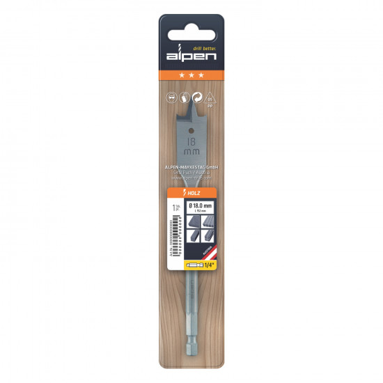 ALPEN Spade Bit 18mmx152mm ALPEN Spade Bit 18mmx152mm