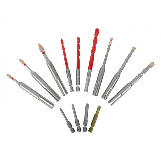 Drill-screwset Kit 13 13 Pcs C Prot,multi 6-kant,sds-plus F4 ,4 Bits Drill-screwset Kit 13 13 Pcs C Prot,multi 6-kant,sds-plus F4 ,4 Bits
