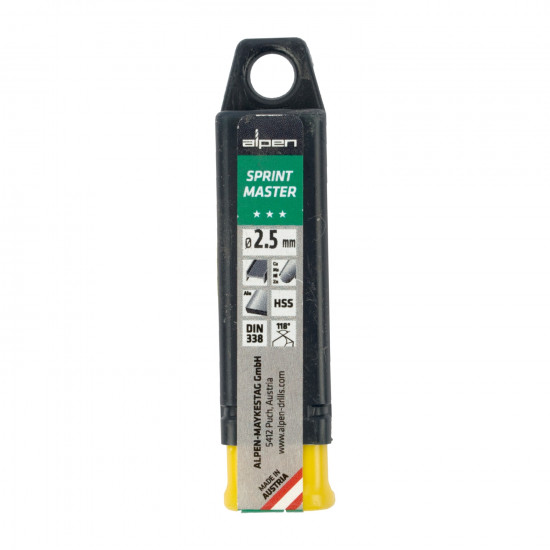 Hss Sprint Master 2.5mm 10-pack Hang Tag Din 338 ALPEN Drill Bits Hss Sprint Master 2.5mm 10-pack Hang Tag Din 338 ALPEN Drill Bits