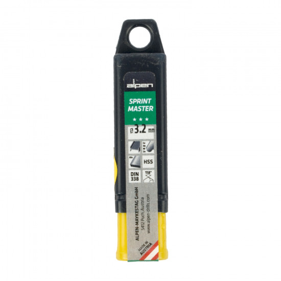 Hss Sprint Master 3.2mm 10-pack Hang Tag Din 338 ALPEN Drill Bits Hss Sprint Master 3.2mm 10-pack Hang Tag Din 338 ALPEN Drill Bits