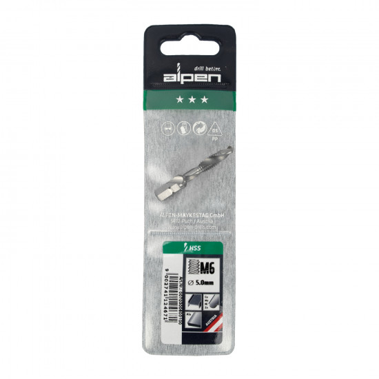 ALPEN Combination Tap Plw M6 1/4' Shank