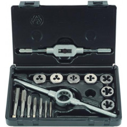 Tap & Die Set 16 Piece M3 - M12 Hss With Die Holder & Tap Wrench