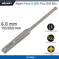 Force X 6.0 X 110/050 Sds-+ Rebar Drill Bit X4 Cutting Edges - Bulk