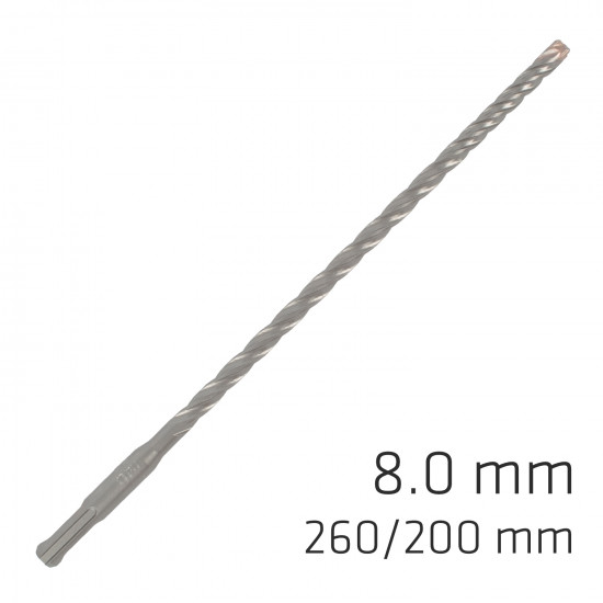 Force X 8.0 X 260/200 Sds-plus Rebar Drill Bit X4 Cutting Edges - Bulk