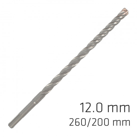 Force X 12.0 X 260/200 Sds-plus Rebar Drill Bit X4 Cutting Edges - Bul Force X 12.0 X 260/200 Sds-plus Rebar Drill Bit X4 Cutting Edges - Bul