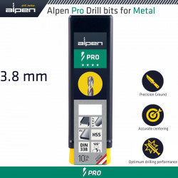 ALPEN Pro 3.8 Mm Hss Drilll Din 338 Rn 135 With Split Point Bulk