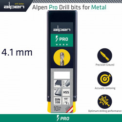 ALPEN Pro Hss Drill Din 338 Rn 135 With Split Point 4.1mm Bulk