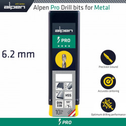 ALPEN Pro 6.2 Mm Hss Drilll Din 338 Rn 135 With Split Point Bulk