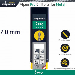 ALPEN Pro Hss Drill Din 338 Rn 135 With Split Point 7.0mm Bulk