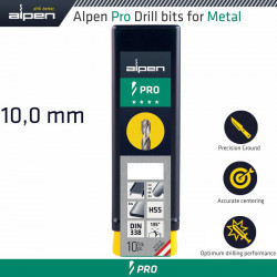 ALPEN Pro Hss Drill Din 338 Rn 135 With Split Point 10.0mm Bulk