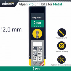 ALPEN Pro Hss Drill Din 338 Rn 135 With Split Point 12.0mm Bulk
