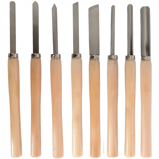 Chisel Set Wood Turning 8 Piece Std Wooden Case Chisel Set Wood Turning 8 Piece Std Wooden Case