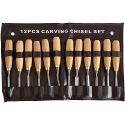 Chisel Set Wood Carving 12piece In Leather Pouch