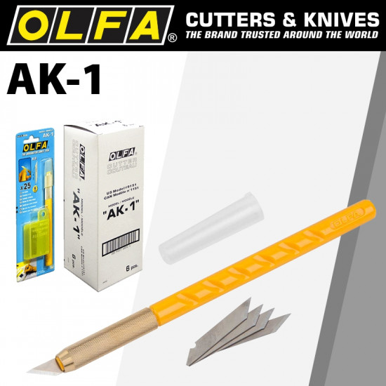 OLFA Cutter Model Ak-1 Art Knife X25 Spare Blades OLFA Cutter Model Ak-1 Art Knife X25 Spare Blades