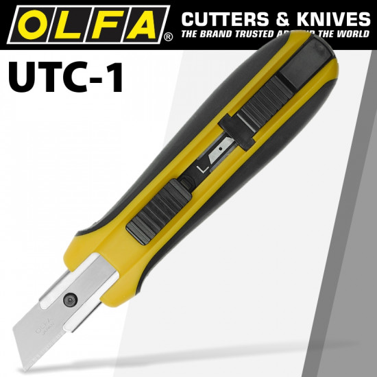 OLFA Utility Knife With Solid Blade Heavy Duty Non Slip Grip OLFA Utility Knife With Solid Blade Heavy Duty Non Slip Grip