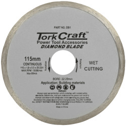 Diamond Blade Continuous Rim 115mm
