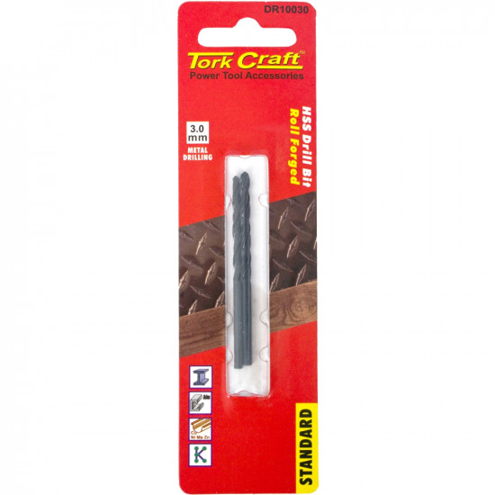 Drill Bit Hss Standard 3.0mm 2/card