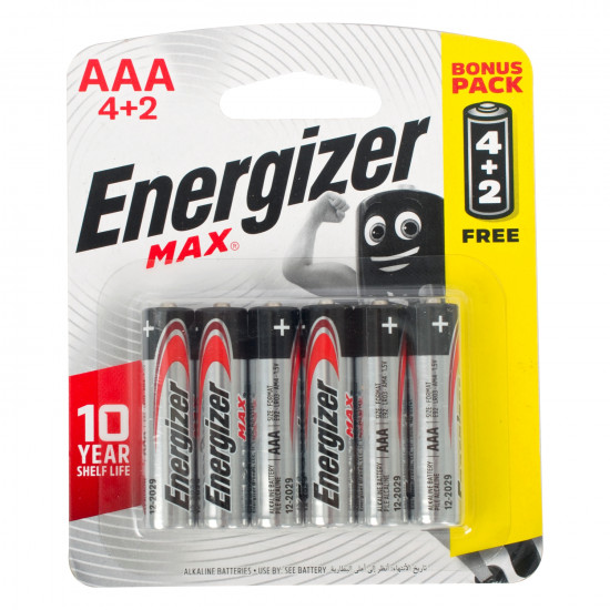 ENERGIZER Max Aaa - 6pack 4+2 Free ENERGIZER Max Aaa - 6pack 4+2 Free