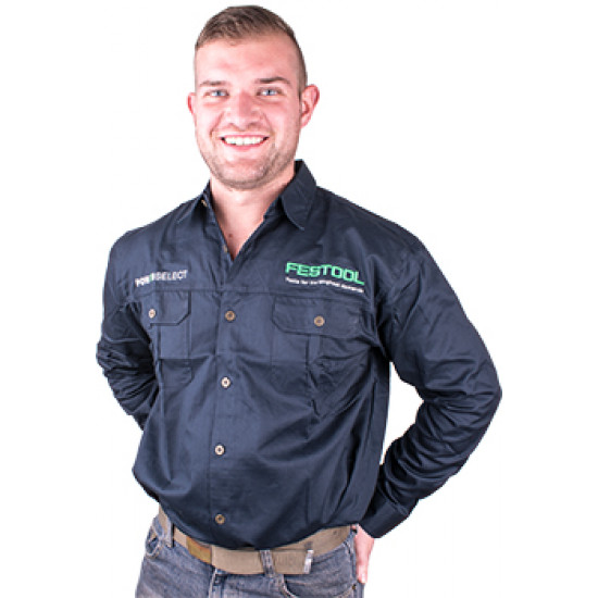 FESTOOL Mens Long Sleeved Shirt Navy Blue Large FESTOOL Mens Long Sleeved Shirt Navy Blue Large