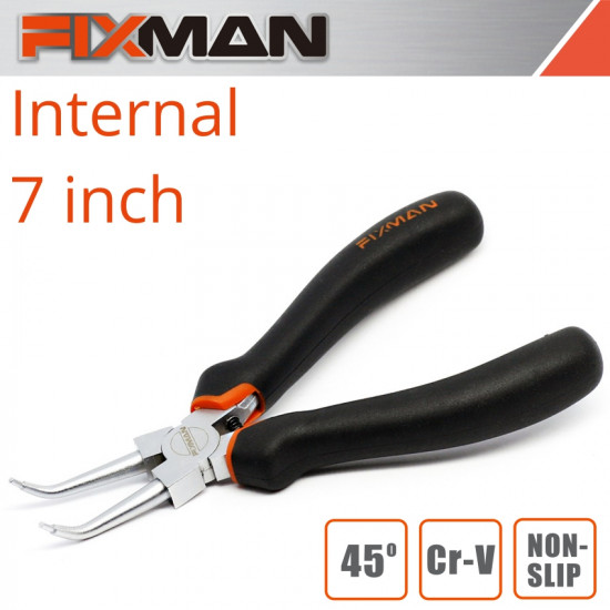 FIXMAN Internal Circlip Pliers 7'/175mm X 45 Deg FIXMAN Internal Circlip Pliers 7'/175mm X 45 Deg