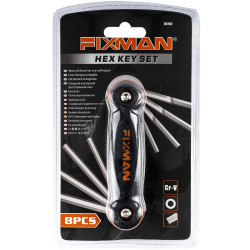 FIXMAN Hex Key Wrench Set 9pce (h5/64-h3/32-h1/8-h9/64-h5/32-h3/16-h7/