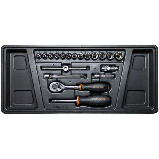 FIXMAN Tray 19 Piece 1/4' Drive Sockets And Accessories