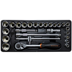 FIXMAN Tray 26 Piece 1/2' Drive Sockets And Accessories