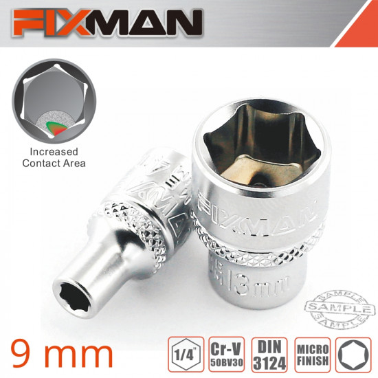 FIXMAN 1/4' Drive Hex Socket 9mm FIXMAN 1/4' Drive Hex Socket 9mm